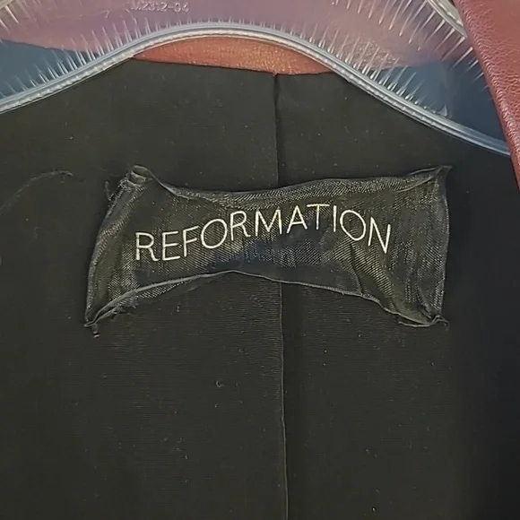 Reformation Biker Leather Jacket Berry/Burgundy - Picture 5 of 12